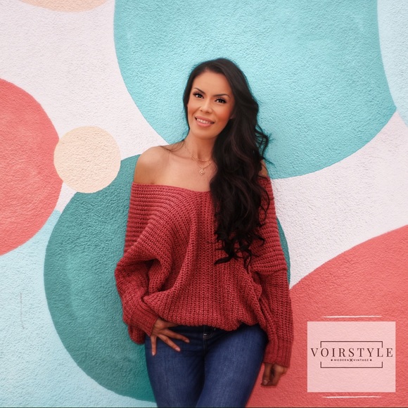 COZY DROP SHOULDER OVERSIZED SWEATER - Picture 2 of 2